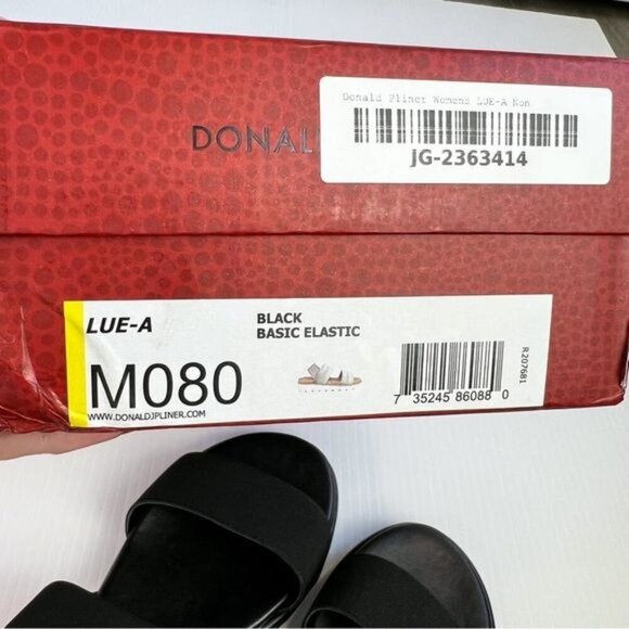 Donald J. Pliner Womens Black Lue Stretch-Strap Flatform Sandals size 8 - Picture 9 of 10